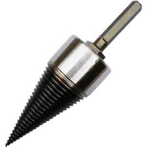 Heavy Wood Drill Bit Firewood Log Splitter U Anti-Skid Thread U Screw Splitting Cone Screw Cone Driver Fire Wood Log Splitter Hex Shank Handle Large,1.45 Lb Diameter (42 mm)