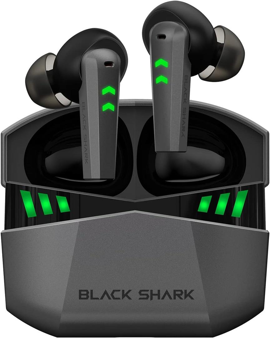 Black Shark Wireless Earbuds with 35ms Ultra-Low Latency, Wireless Headphones with Premium Sound, Bluetooth 5.2, 10mm Drivers, 4 Hyperclear Mics, IPX5 Waterproof, 20H Play Time, Comfort Fit