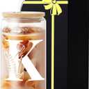 Monogrammed Glass Drinking Cup With Lid Straw Teacher Appreciation Gifts Personalized Mug Gift For Her Glass Tumbler Initial Cup Retirement Gift For Woman Teacher Must Haves Present Work Essentials