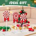 3 Pcs Christmas Table Decorations Wooden Candy Set Tiered Tray Decor Red and White Candy Centerpieces Wood Decorations for Home Tables Christmas Decor (Fresh)