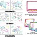 Magic LED Drawing Board for Kids, Light-Up Tracing Pad with 3 Double-Sided Cards & 4 Washable Markers, Glow Doodle Arts & Crafts Toy for Ages 3+