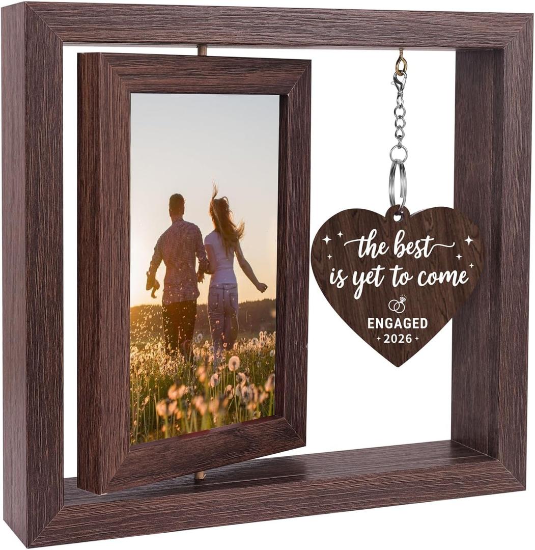 Engagement Gifts for Couples Newly Engaged Couples Gift for Him Her, Just Married Couple Engagement Bachelorette Bridal Shower Gifts For Bride to be Fiance Gift for Women Picture Frame 4x6