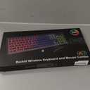 Wireless Keyboard and Mouse Combo, RGB Backlit, Rechargeable & Light Up Letters, Full-Size, Soft Typing, Sleep Mode, 2.4GHz Quiet Keyboard Set for Mac, Windows, Laptop, PC, Trueque (Matte Black)