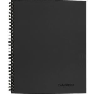 Cambridge Limited Business Notebook, Meeting Format, Legal Ruled Paper, 8-1/4" x 11", 80 Sheets, Flexible Soft Touch Cover, Wirebound, Gray (06132)