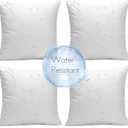 Ashler Outdoor Pillows, 18 x 18 Pillow Inserts Set of 4, Waterproof Throw Pillow Inserts Hypoallergenic for Patio, Water Resistant Indoor Outdoor Decorative, 4 Count