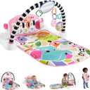 Fisher-Price Baby Playmat Glow and Grow Kick & Play Piano Gym, Pink Musical Learning Toy with Developmental Activities for Newborns 0+ Months