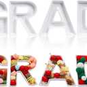 4 Pcs Grad Graduation Charcuterie Letter Trays Fillable Ceramic Serving Trays for Graduation Ceremony Food Candy Snacks Serving Boxes Perfect for Party Treat Displays(White) Check Size Before Purchase