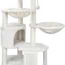 Wang Xin Three Layer Cat Tree with Cat Condo Scratch Pad and Two Hammocks,Beige