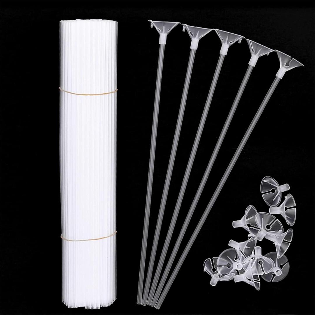20 pcs Balloon Sticks,Transparent Plastic Balloon Sticks - Lightweight & Durable,Ideal for Birthday Parties,Weddings and Commercial Events