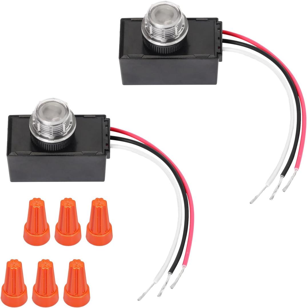 2 Pack Dusk to Dawn Sensor for Outdoor Lighting 120-277V, Photoelectric Switch Photocell Light Sensor