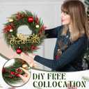 Zeyune 8 Pcs Christmas DIY Green Wreath 14 Inch Artificial Christmas Wreaths Faux Plain Wreaths for Decorating Front Door Window Room Farmhouse Xmas Party Indoor Outdoor (Elegant Style)