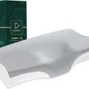 2026 New Upgrade Memory Foam Contour Pillow for Neck and Shoulder Pain-Ergonomic Orthopedic Cervical Support Pillow for Back and Stomach Sleepers (White-grey)