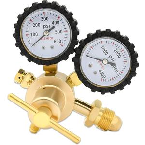 Nitrogen Regulator 0-600PSI CGA580 Inlet, 1/4-Inch Male Flare Outlet Connection,Heavy-Duty Handle,Self-reseating Relief Valve,Nitrogen Tank Regulator