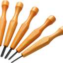 WILLBOND 5 Pcs Linocut Carving Tools Set - Triangular Linoleum & Wood Carving Knife Chisel V Shaped Tools for Linocut Printmaking & Woodcarving (1.5mm, 2mm, 3mm, 4mm, 5mm) (Classic)