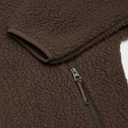 Fleece Jackets Women Causal Long Sleeve Sherpa Jacket Warm Ziper Fuzzy Coat Sweatshirts Trendy with Pockets (Brown, M)