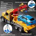 NIPLOOOW Kids Toys for 3 4 5 6 7 Years Old Boys, Tow Truck Toy,Friction Powered Transport Truck Crane Vehicle Toy with Lights and Sounds,Birthday Gifts for Boys Girls