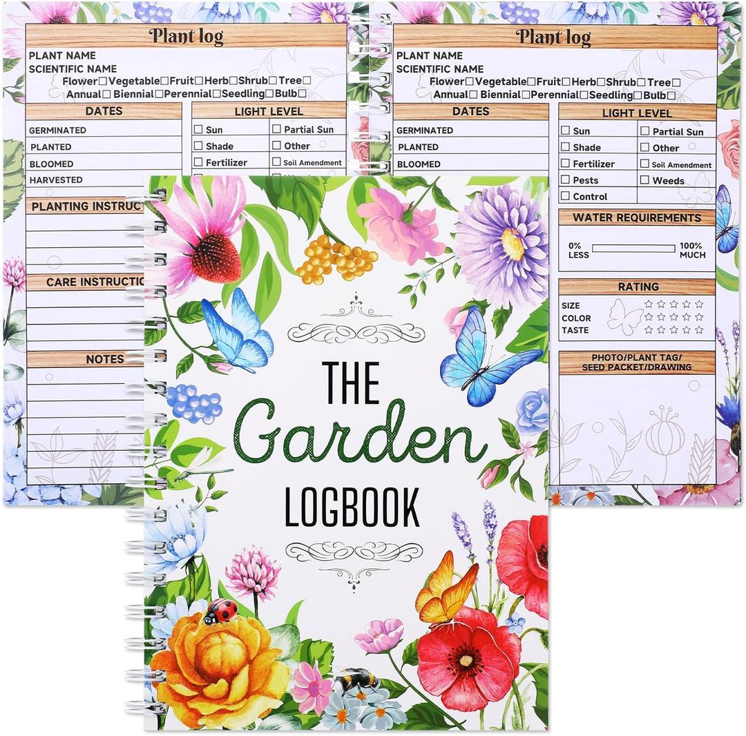 Harloon Garden Planner and Log Book Floral Garden Journal Guided Tracker Notebook Gardening Diary Planner for Farmers Record Plant Growing Profile,100 Sheets,6.3 x 8.7 Inch(Cute)