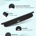 SCITOO Retractable Rear Cargo Cover Shade 2018-2023 Fit for Volkswagen Tiguan 1.4L Rear Trunk Retractable Security Shade Cover