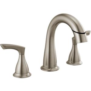 Delta Broadmoor Brushed Nickel Bathroom Faucet with Sprayer, 8 Inch 3 Hole Widespread Bathroom Sink Faucet with Pull Out Sprayer, Push-Pop Drain, SpotShield Stainless 35765LF-SPPD