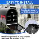 Mailbox Door Replacement,6 1/4"(W) x 8 1/4"(H) Exact Size,Black Metal Mailbox Door Front Panel with Easy Installation Kit,Fits Most Standard Curbside Residential Mailboxes