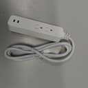 GE 2 USB C Extension Cord Power Strip, 2 Outlets, 4 Ft Braided Cord, Flat Plug, 245 Joules, 12W Charging Power, 16AWG, White, 87434