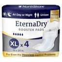 NorthShore EternaDry Booster Pads for Men and Women, X-Large, Starter Pack/4 With North Shore Supreme Wipes 10Wipes