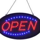 KEBE LED Open Sign, 19"x10" Bright High Visibility Advertisement Board Electric Display Sign Flashing Light for Business Walls Window Bar Shop Hotel, Two Modes