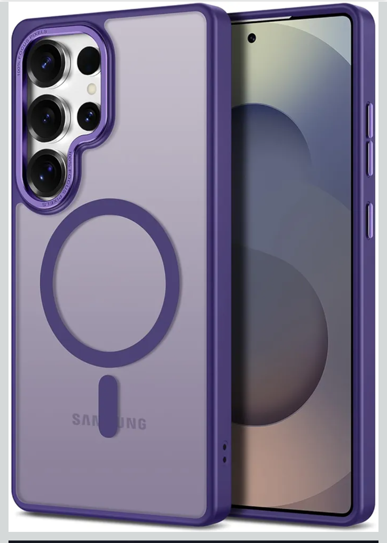 Hython for Samsung Galaxy S25 Ultra Case Magnetic Translucent Matte Phone Cases [Compatible with MagSafe] Thin Slim Fit Shockproof Bumper Hard Protective Cover for Women Men Girls, Frosted Deep Purple