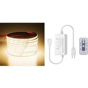 Aclorol Led Strip Lights Outdoor Waterproof 16.4FT Warm White 3000K AC 110V-130V Connectable LED Rope Light Strip Plug in for Bedroom Outside Garden Patio Indoor Outdoor Backyards Decor 120LEDs/M 5M