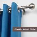 Brushed Nickel Curtain Rods for Window 36 to 72 Inch, Adjustable 1-Inch Thicken Single Drapery Rods, Telescoping, Decorative Round Finial
