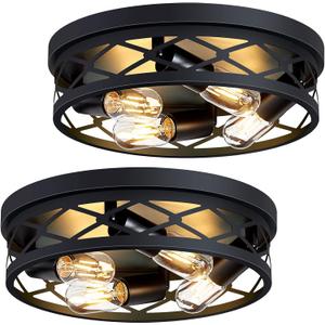 4-Light Farmhouse Ceiling Light Fixture,14 inch Hallway Lighting Fixtures Ceiling,Light Fixtures Ceiling Mount for Kitchen,Entryway,Hall,Bedroom E26 Base