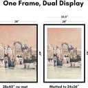 Americanflat 28x40 Poster Frame - Matted to 24x36 - Slim Molding - Black