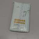 AmazerBath Boho Shower Curtain, Modern Farmhouse Shower Curtain Set with Tassels, Rustic Faux Linen Black Striped Shower Curtain with Hooks, Light Tan Toned, 72x72 Inches