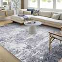GarveeHome Area Rug 4x6 Stain Resistant Carpet Modern Abstract Rugs Ultra Soft Indoor Floor Cover Accent Rug Low Pile Machine Washable Thin Rug for Living Room Bedroom Dining Room, Light Grey