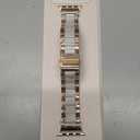 Wearlizer Compatible with Apple Watch Band 38/40/41/42mm Fashion Wristband Women, Stainless Steel + Resin Metal Replacement for iWatch Series 11 10 9 8 7 6 5 4 3 SE/Ultra 3 2 1-RoseGold+Starlight
