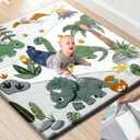 TINYHARBO Premium Foam Baby Play Mat 50x50 Removable & Machine Washable Cover, Extra Thick Padding Playpen Mat, Non-Slip Crawling Mat, Easy to Clean for Infants, Toddlers & Babies
