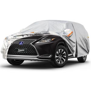 Kayme 6 Layers SUV Car Cover Custom Fit for Lexus RX350 /RX300/330/350L (2003-2025) Waterproof All Weather for Automobiles, Outdoor Full Cover Rain Sun UV Protection.Silver