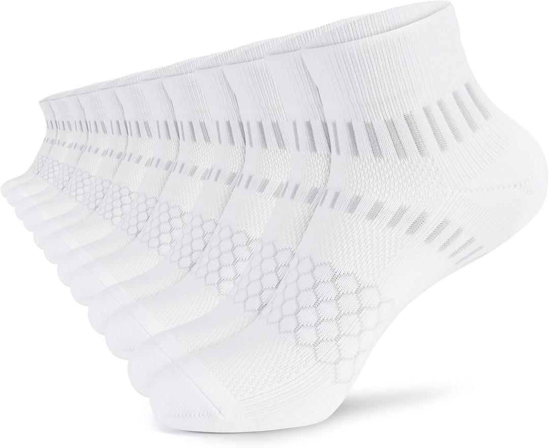 IRAMY Ankle Compression Socks for Men Women Cushioned Running Athletic Socks Plantar Fasciitis Relief 6 Pairs (X-Large)
