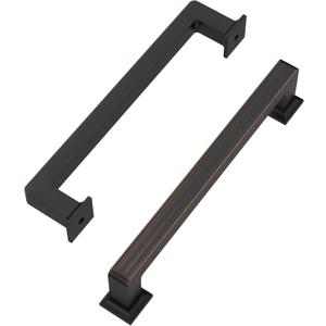 10 Pack 5 Inch(128mm) Oil Rubbed Bronze Kitchen Cabinets Handles Oil Rubbed Bronze Cabinet Pull Cabinet Hardware for Cupboard Square Kitchen Pulls for Cabinets Drawer Handles