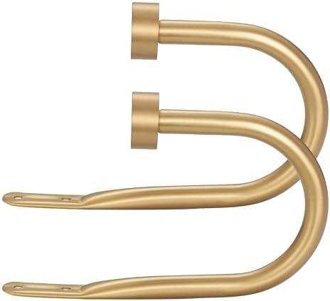 Mayrhyme Drapery Holdback,Matte Black Metal Window Curtain Holdback (Warm Gold)