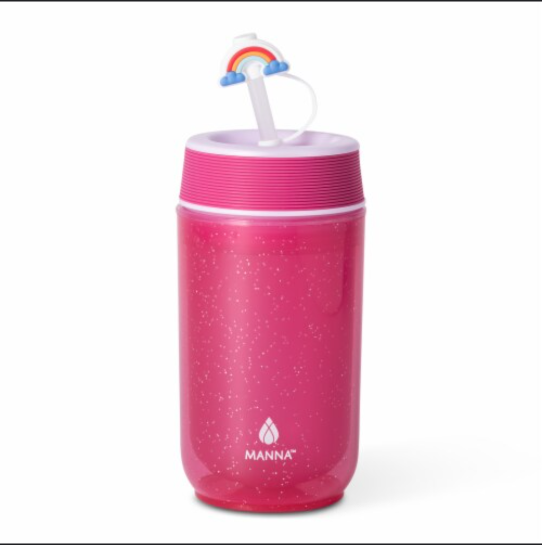 Manna™ Navigator Bottle Plastic with Rainbow Straw Topper