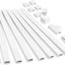 126in Cord Hider Kit, ZhiYo Cord Covers for Wall Mounted TV, Paintable Wire Cover for Cords, TV Cable Hider Wall Kit, Wall Cord Concealer, Cable Cover Wall Wire Management, 8xL15.7in W0.95in H0.55in (Medium, White)