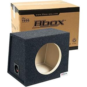 Bbox Single 12 Inch Subwoofer Sealed Enclosure - Car Subwoofer Box & Enclosures - Premium Subwoofer Box Improves Audio Quality, Sound & Bass - Red & Black Spring Terminals - Charcoal