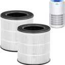 Tailulu 2 Packs D09 Air Purifier Replacement Filter, 3-in-1 True H13 True HEPA Air Cleaner Purifier for Home Large Room Up to 1680 Sq Ft