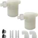 Water Float Valve, Water Level Control Water Tank Traditional Float Valve Upgrade 2 PCS (side inlet, 1/2" to 1/4")