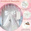 White Large Bow Decor Big Bow for Room, Coquette Giant Ribbon Tie for Birthday Party Backdrop Wall Decor, Bows Decor for Room Wedding Baby Shower Decorations (White, 24 x 36 Inches)