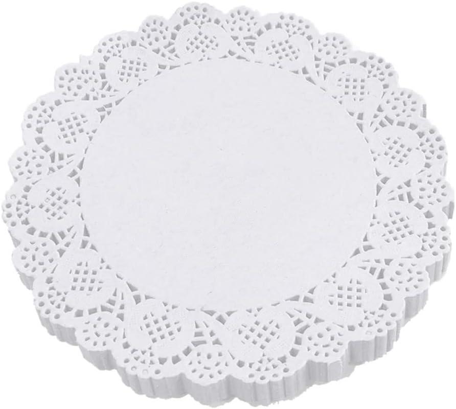 10 Inch Round Paper Doilies - White Lace Disposable Paper Doilies - for Crafts,Cakes,Food, Desserts, 100 PCS