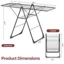 APEXCHASER Clothes Drying Rack, Foldable Oversized Drying Rack Clothing with L-Shaped Foot Cover, Height-Adjustable, Multi-Bar Laundry Rack, Indoor Outdoor Use, 20.4" D x 70" W x 42.52" H, Jet Black
