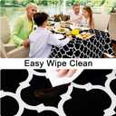 Smiry Square Table Cloth, Waterproof Vinyl Tablecloth with Flannel Backing for Square Tables, Wipeable Spillproof Plastic Tablecloths for Dining, Camping, Indoor and Outdoor (54"x54", Black)
