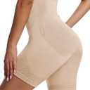 Sarin Mathews Womens Tummy Control Shapewear Shorts High Waisted Body Shaper for Thigh Slimming Underwear Girdle (Beige)
